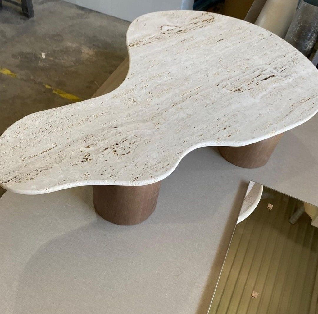 Travertine Amoeba Table