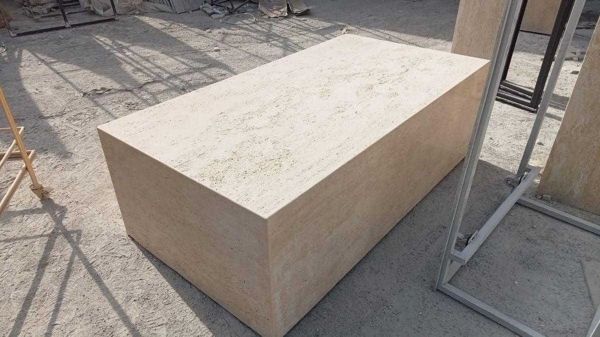 Travertine Accent Table