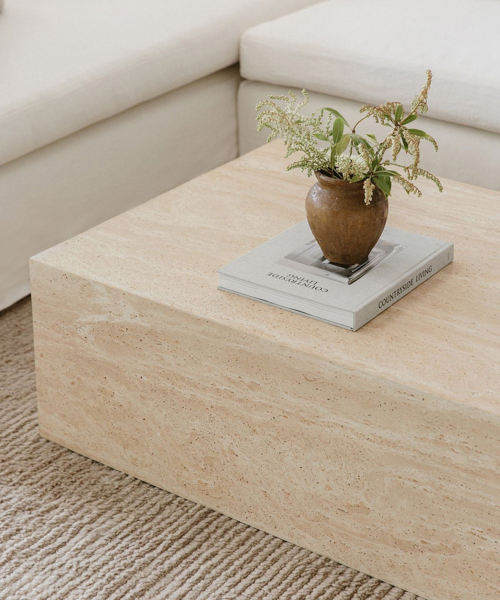 Travertine Accent Table