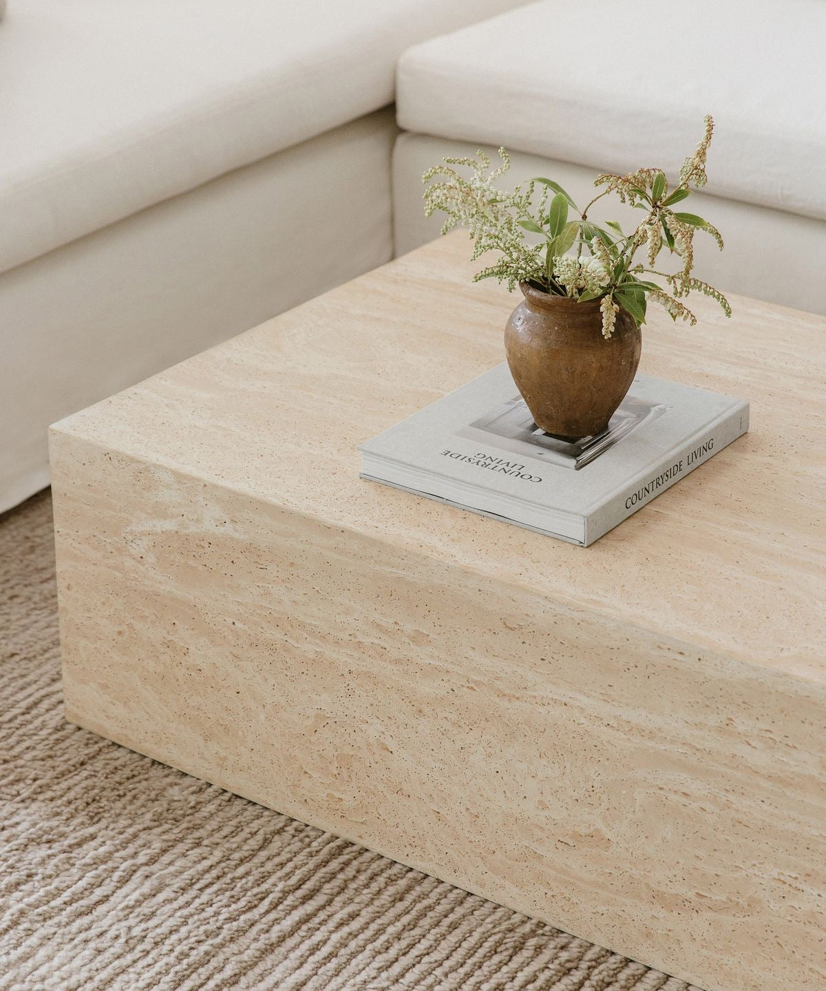 Travertine Accent Table