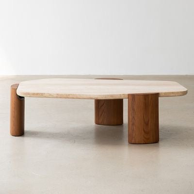 Travertine Amoeba Table