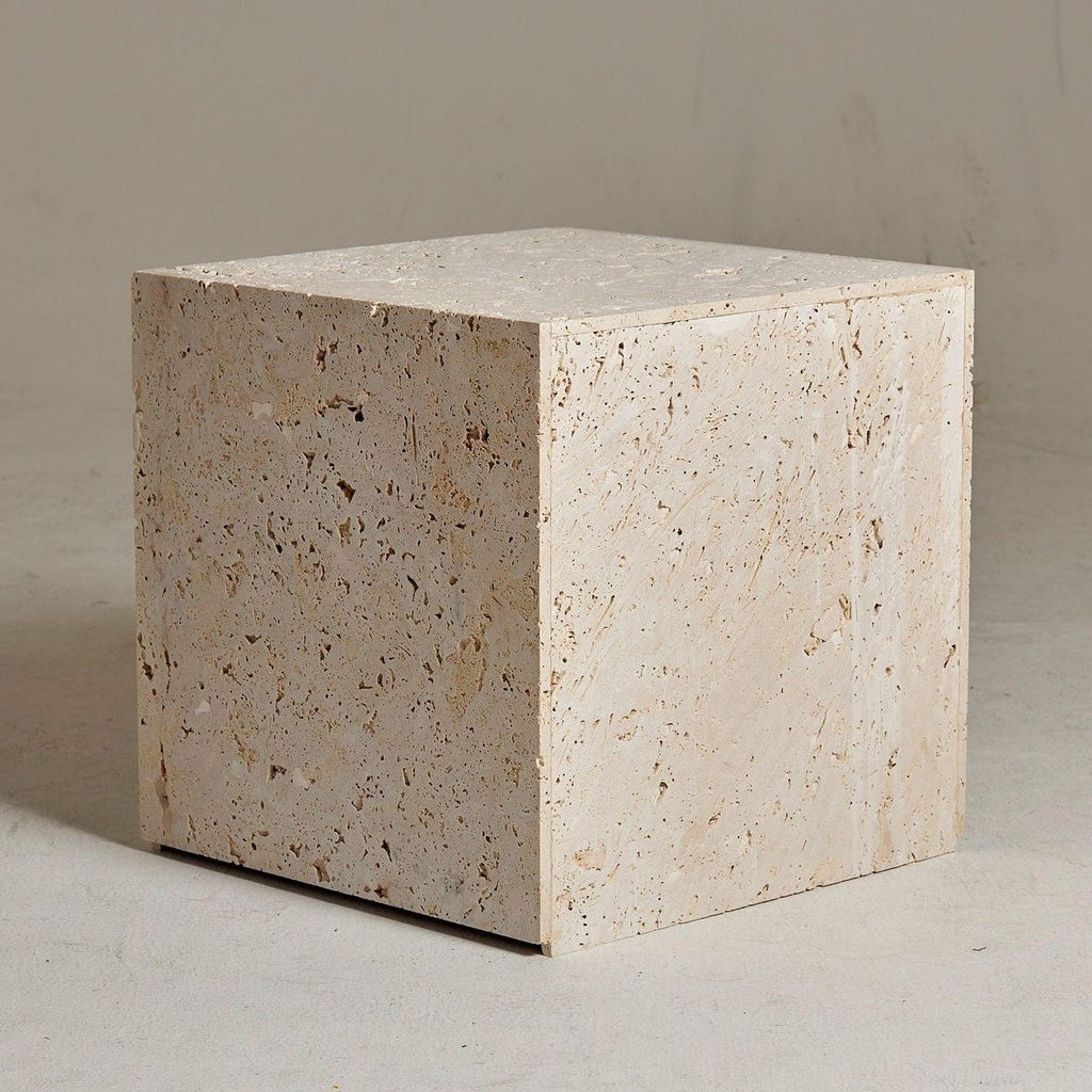 Travertine Cube Table