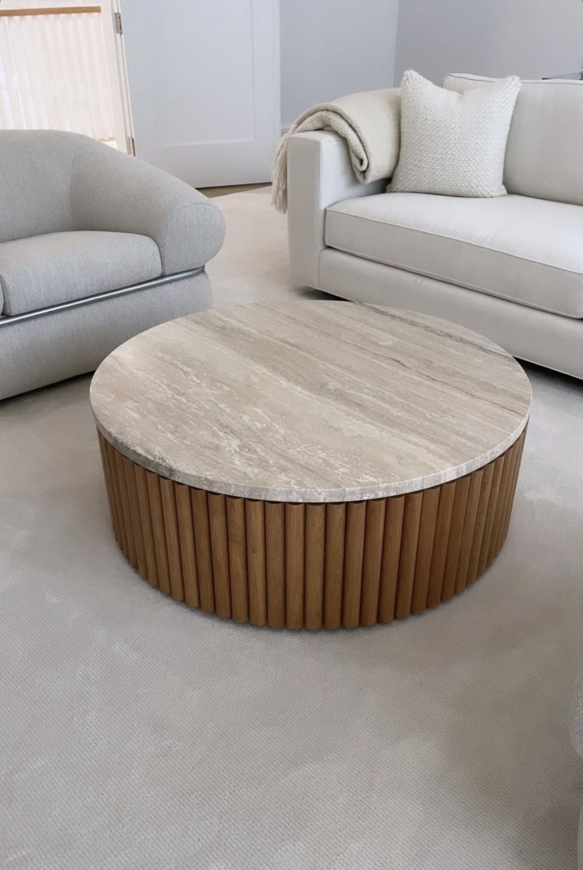 Travertine Round Table